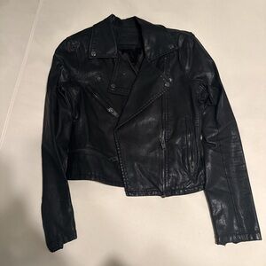 Blank NYC Black Leather Asymmetrical Moto Jacket